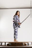 japanese woman in kimono with sword saori 16c